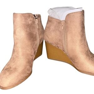 Style & Co. Light Brown Wedge Ankle Boots